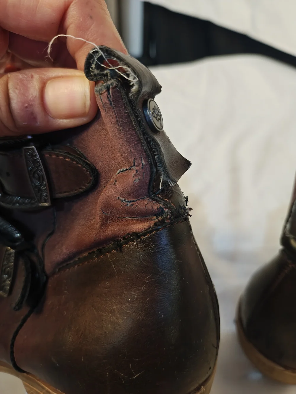 Nina Brown Leather Buckle Ankle Boots - Classic Western Style